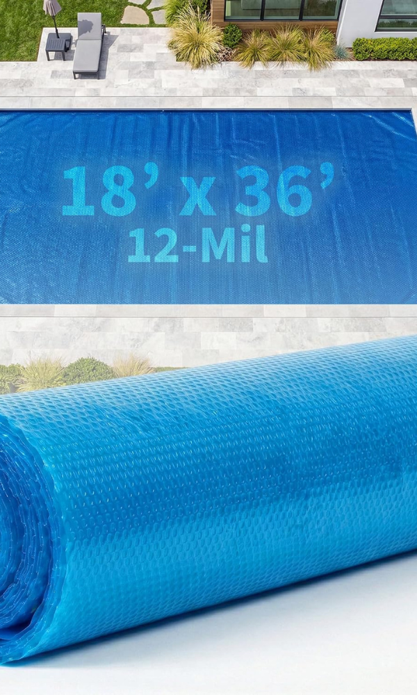 Blue Wave 18x36-ft Rectangle Solar Pool Cover 12-Mil Blue