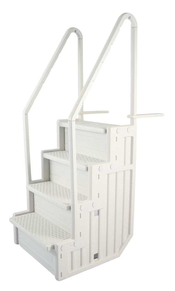 Blue Wave Easy Pool Steps – Above Ground Pool Ladder Anti-Slip Wide Stairs