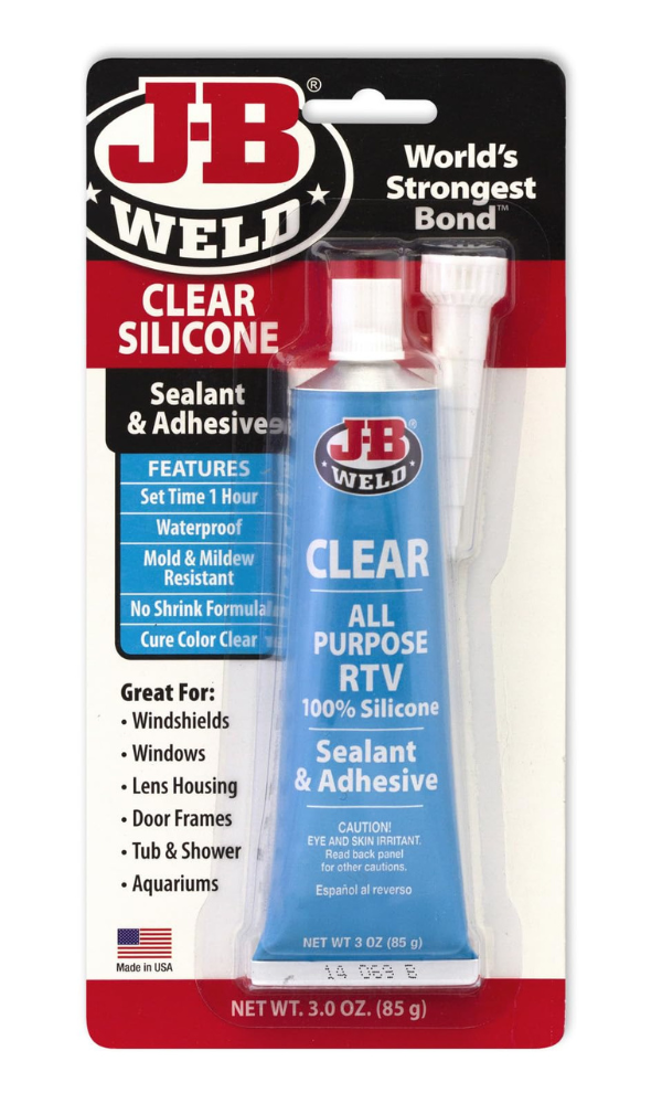 J-B Weld 31310 All-Purpose RTV Silicone Sealant and Adhesive - 3 oz. - Clear